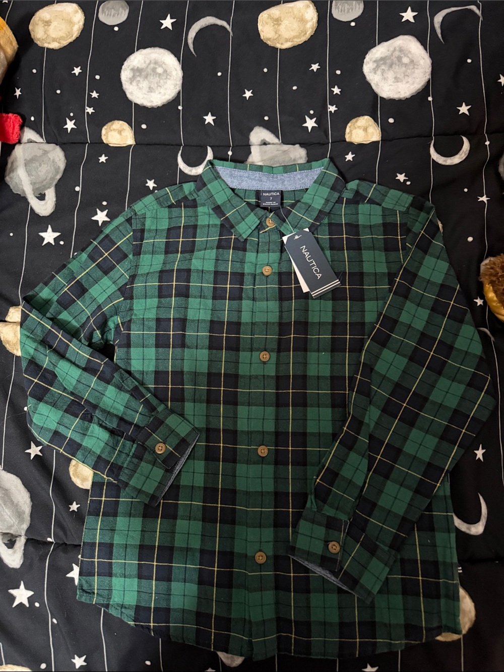 Nautica Green Plaid Button-Down Shirt